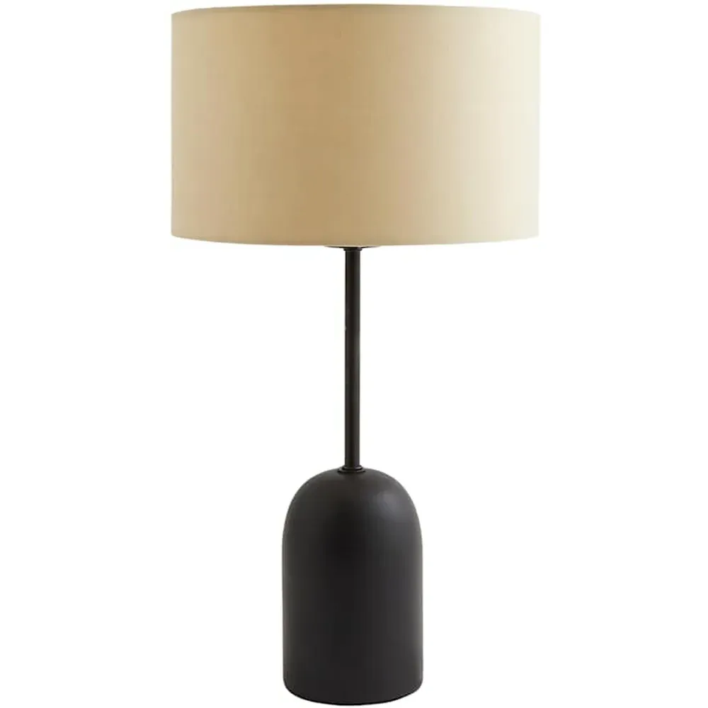 Kaiden Dome Table Lamp with Drum Shade - Black