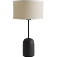 Kaiden Dome Table Lamp with Linen Shade - Black