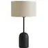 Kaiden Dome Table Lamp with Linen Shade - Black