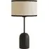 Kaiden Dome Table Lamp with Linen Shade - Black