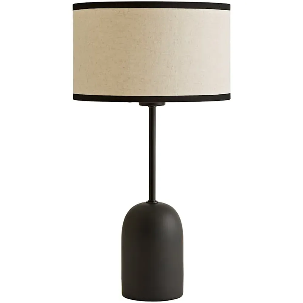 Kaiden Dome Table Lamp with Linen Shade - Black image