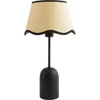 Kaiden Dome Table Lamp with Scallop Trim Shade - Black