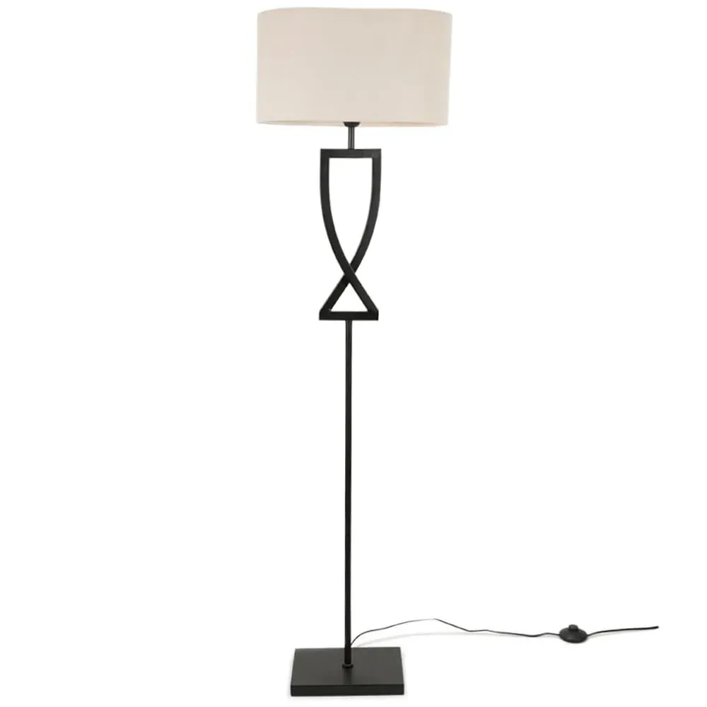 Katniss Crossover LED Floor Lamp - Black, Metal