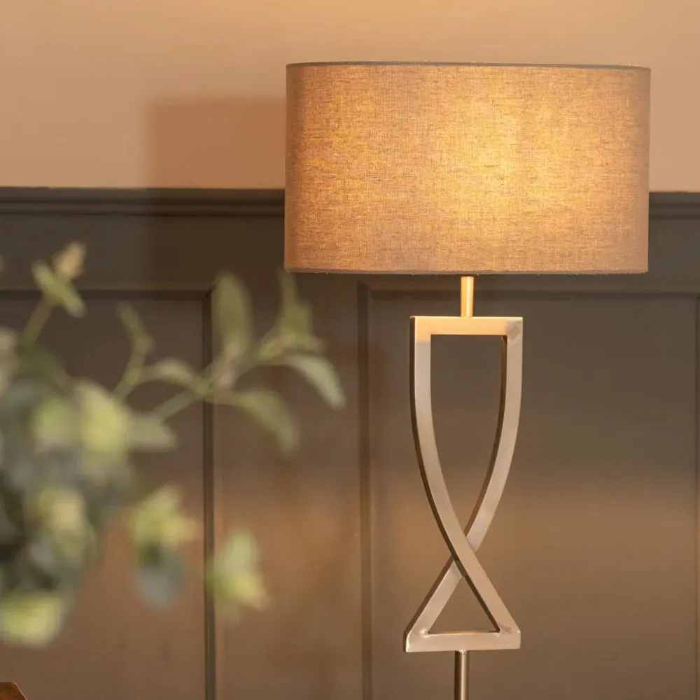 Katniss Crossover LED Floor Lamp - Silver, Metal