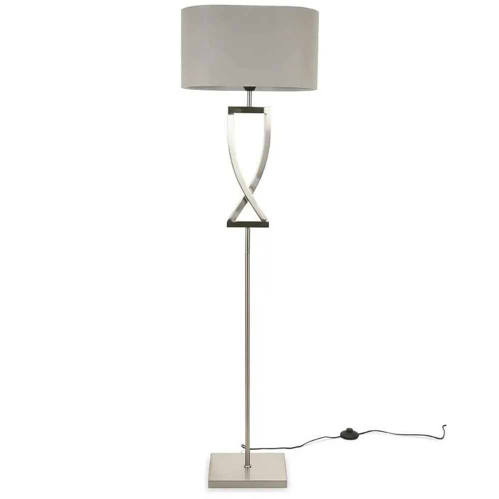 Katniss Crossover LED Floor Lamp - Silver, Metal
