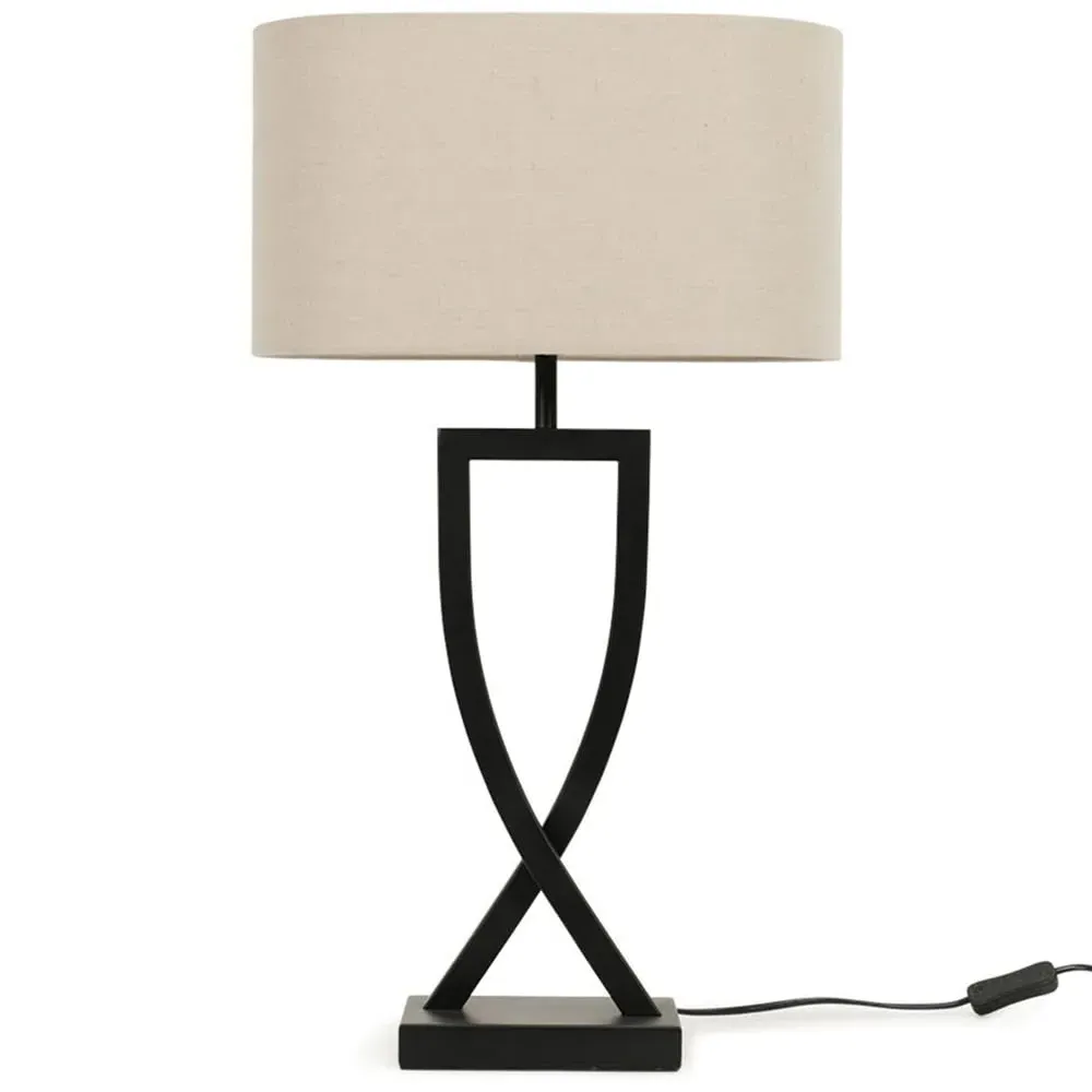 Katniss Crossover LED Table Lamp - Black, Metal image