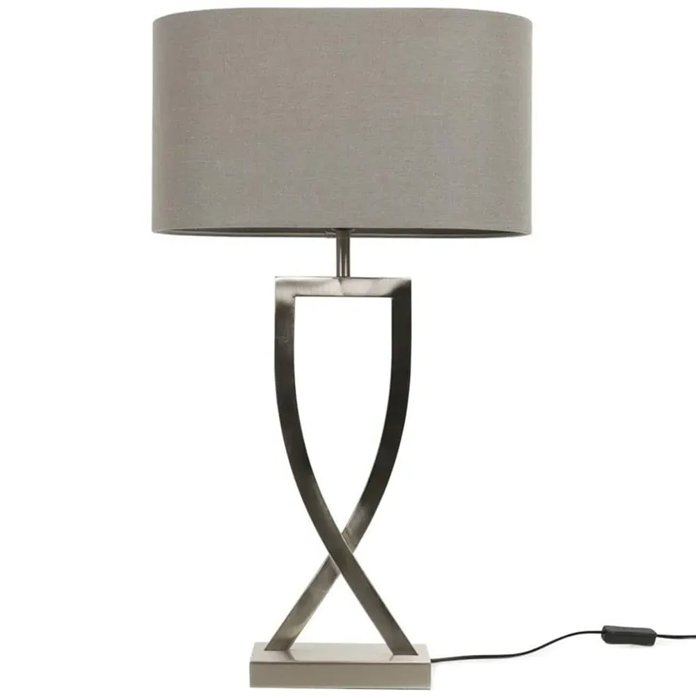Katniss Crossover LED Table Lamp - Silver, Metal