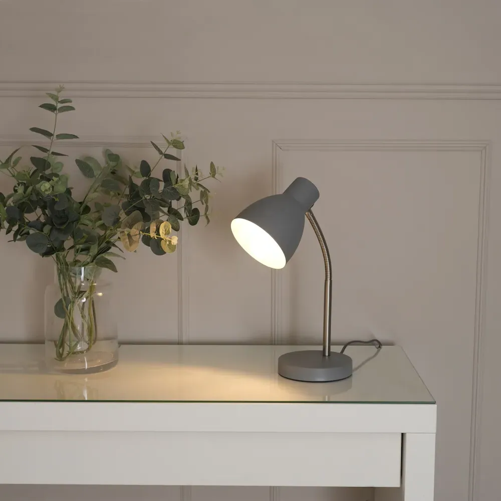 Keela Adjustable LED Desk Lamp - Grey, Metal