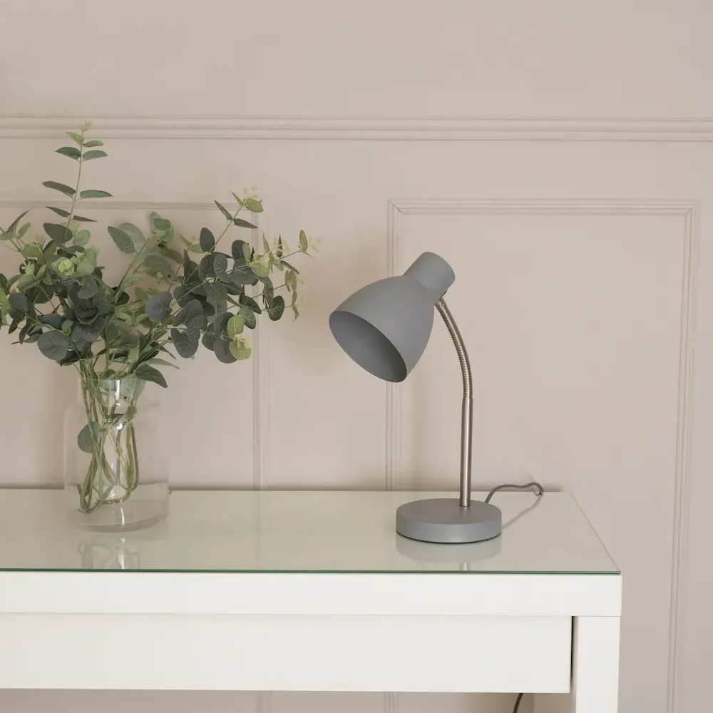 Keela Adjustable LED Desk Lamp - Grey, Metal