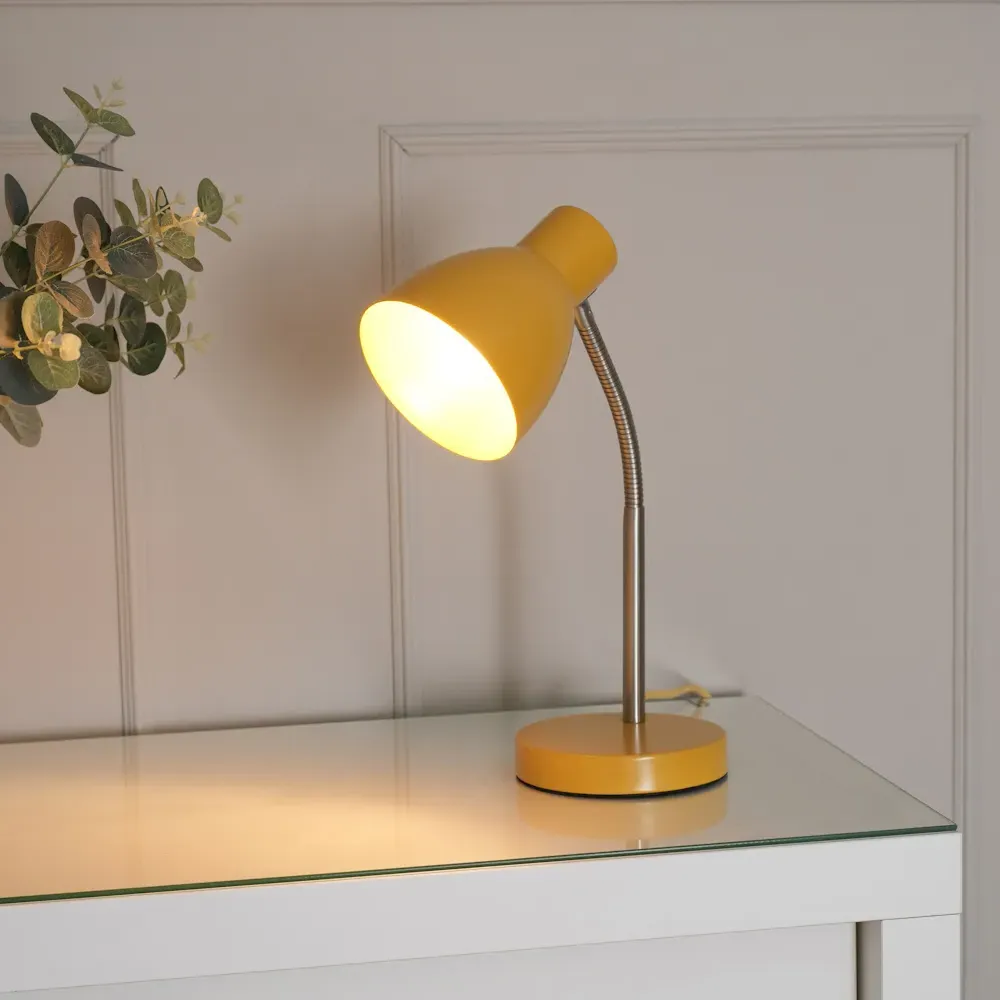 Keela Adjustable LED Desk Lamp - Yellow, Metal