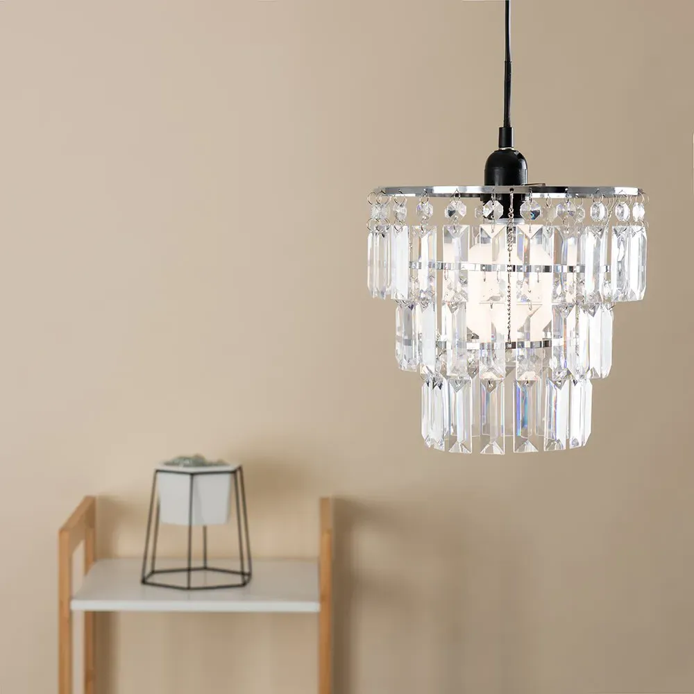 Kelsks 3-Tier Pendant Light Shade - Silver, Acrylic