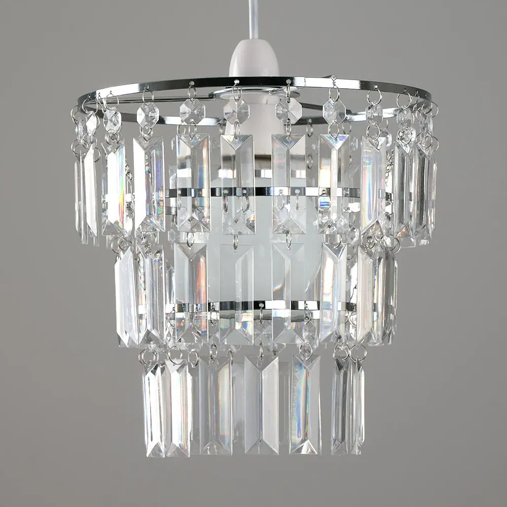 Kelsks 3-Tier Pendant Light Shade - Silver, Acrylic