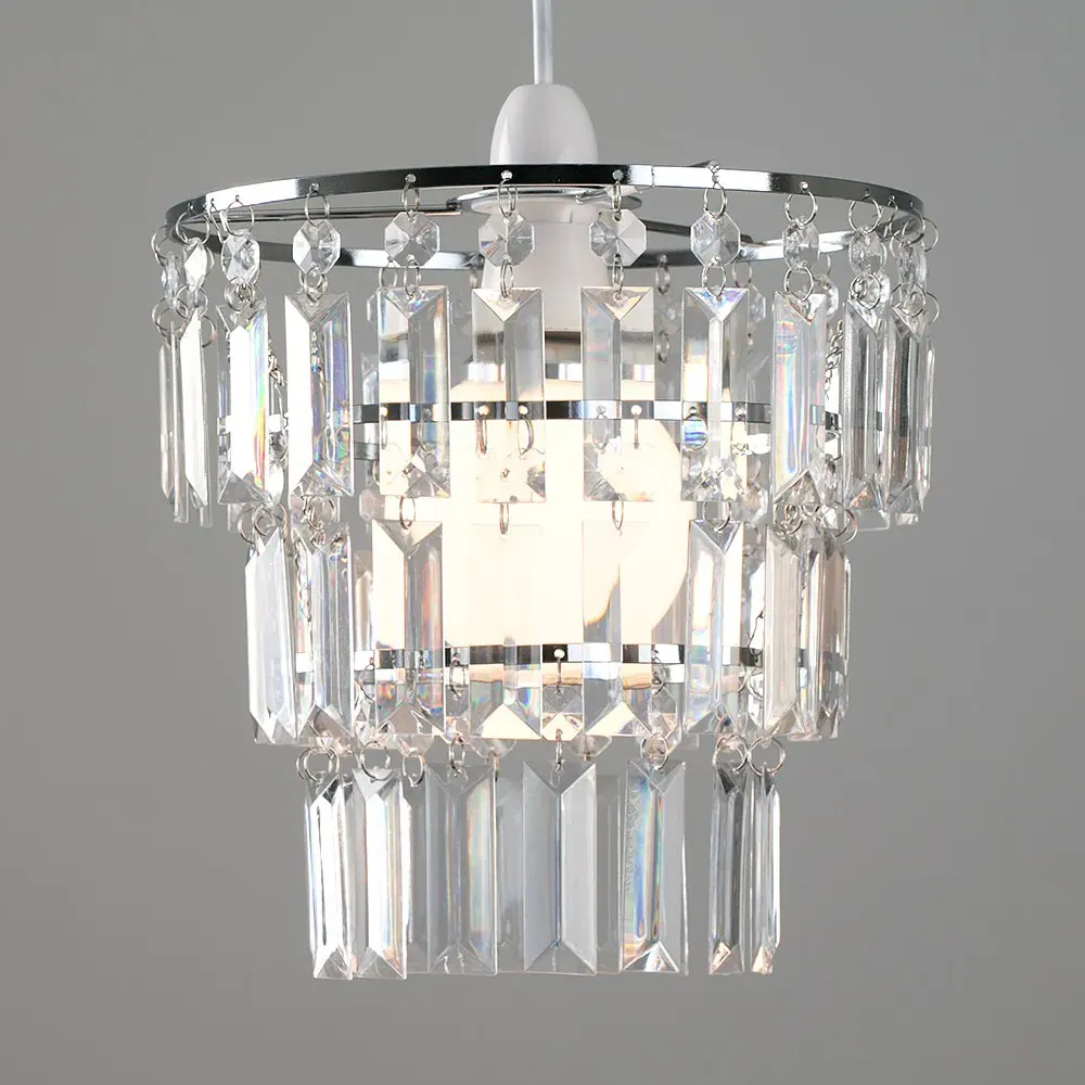 Kelsks 3-Tier Pendant Light Shade - Silver, Acrylic