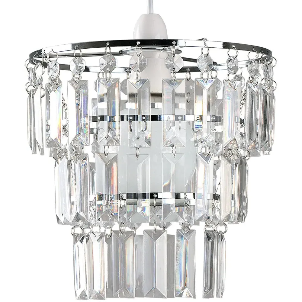 Kelsks 3-Tier Pendant Light Shade - Silver, Acrylic image