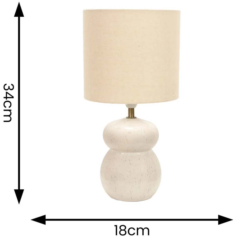 Kendal Drum Shade LED Table Lamp - Beige, Ceramic