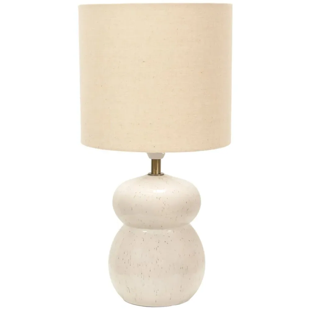 Kendal Drum Shade LED Table Lamp - Beige, Ceramic image