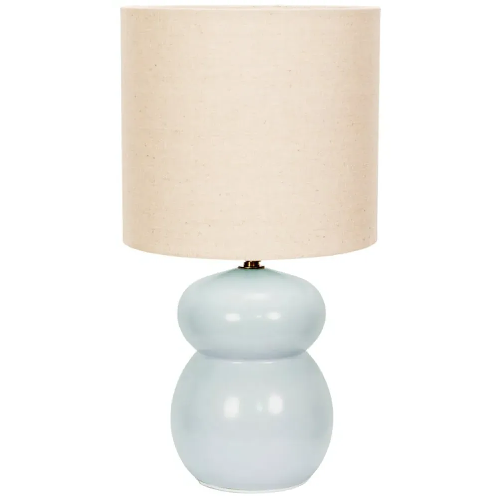 Kendal Drum Shade LED Table Lamp - Blue, Ceramic