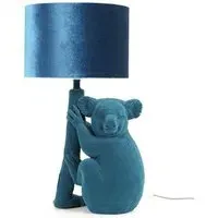 Kevin Koala LED Table Lamp - Teal, Velvet