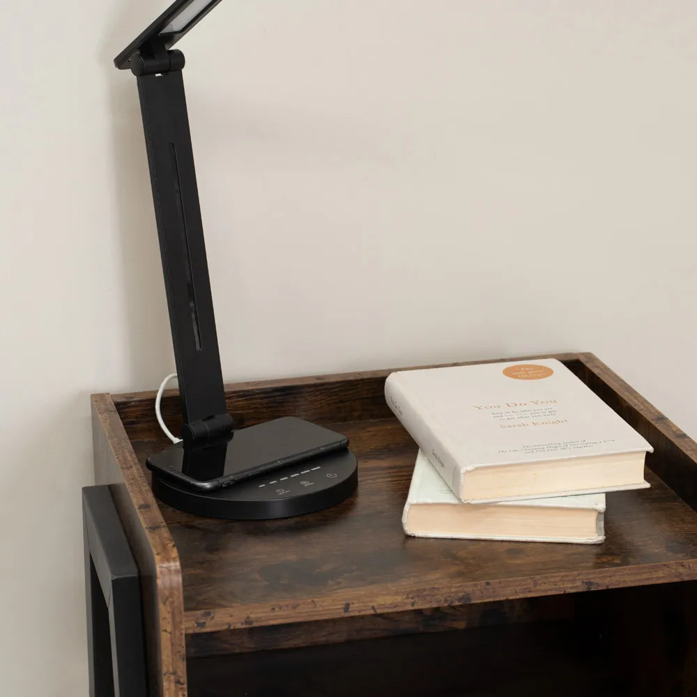 Kiko Dimmable LED Table Lamp with Wireless Charging - Black