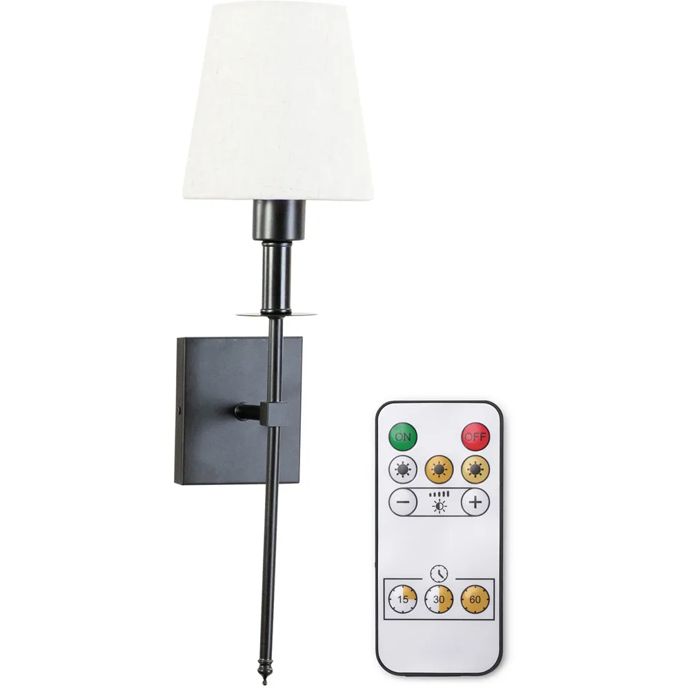 Kincaid Rechargeable Wall Light with Shade - Black