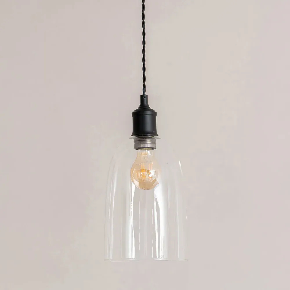 Kira 3 Drop Bar Ceiling Pendant Light - Matte Black, Glass