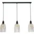 Kira 3 Drop Bar Ceiling Pendant Light - Matte Black, Glass