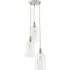Kira 3 Drop Cluster Ceiling Pendant Light - Brushed Chrome, Glass