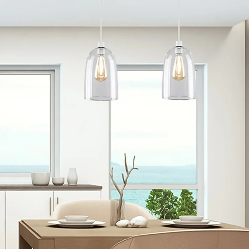 Kira Dome Ceiling Pendant Shade - Silver, Glass