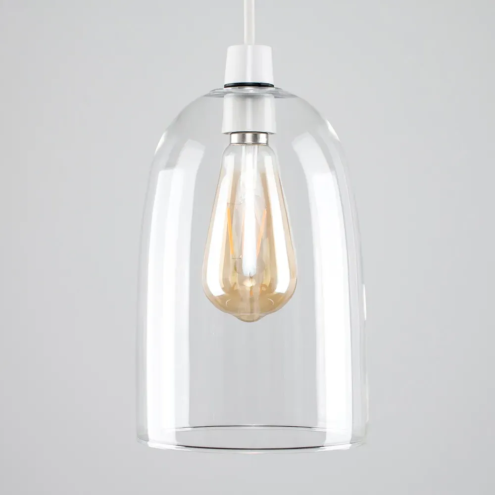Kira Dome Ceiling Pendant Shade - Silver, Glass