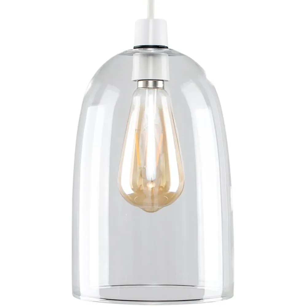 Kira Dome Ceiling Pendant Shade - Silver, Glass image