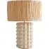 Kiran Raffia Shade Ceramic Stone Bubble LED Table Lamp - Cream