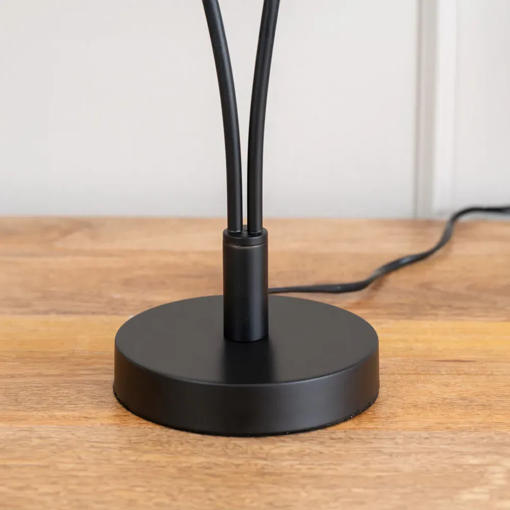 Kristina 2 Way Uplighter LED Table Lamp - Black, Frosted White