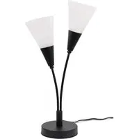 Kristina 2 Way Uplighter LED Table Lamp - Black, Frosted White
