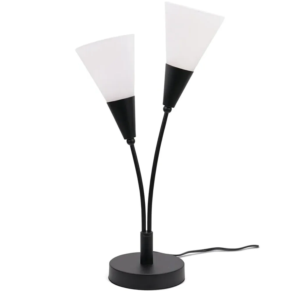 Kristina 2 Way Uplighter LED Table Lamp - Black, Frosted White image
