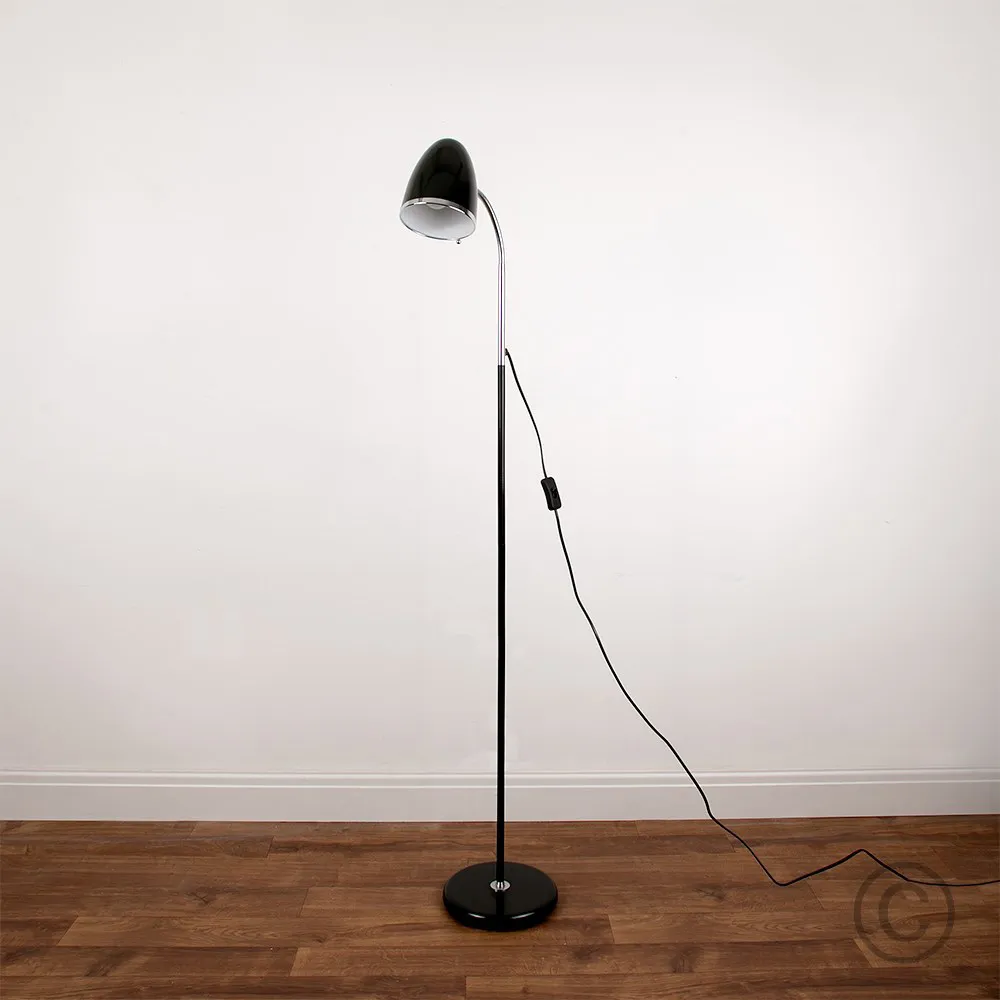 Kuppel Flexi Neck Floor Lamp - Black