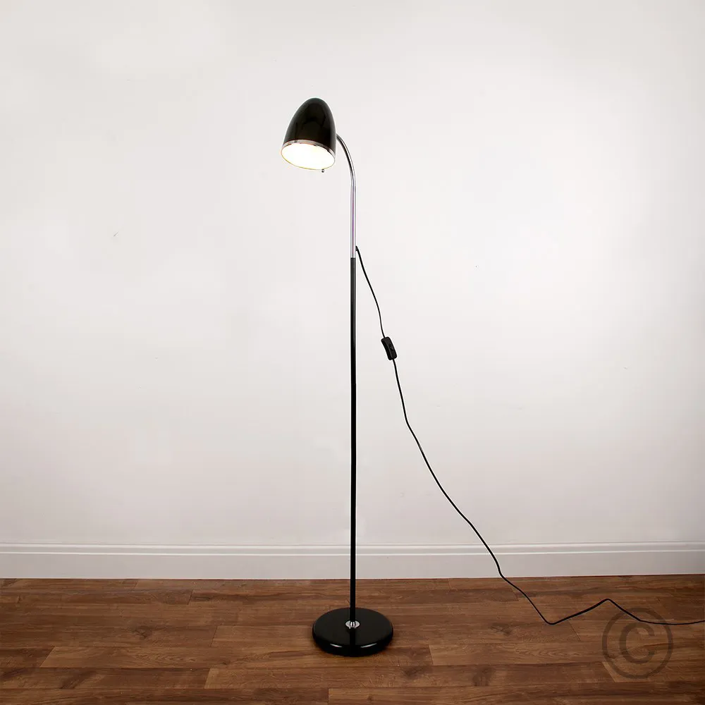 Kuppel Flexi Neck Floor Lamp - Black