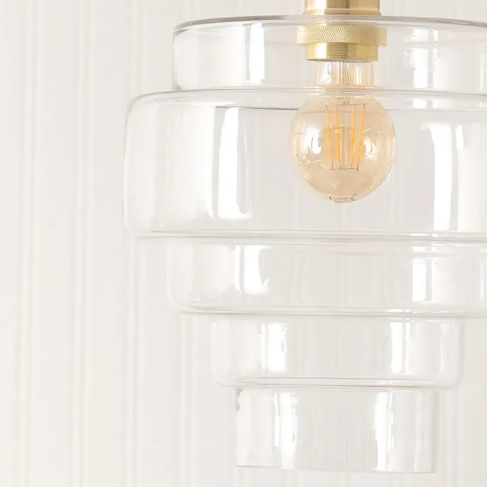 Lane 5 Tier Ceiling Pendant Lamp Shade - Clear Glass