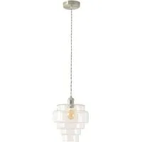 Lane 5 Tier LED Ceiling Pendant Light - Clear Glass, Chrome