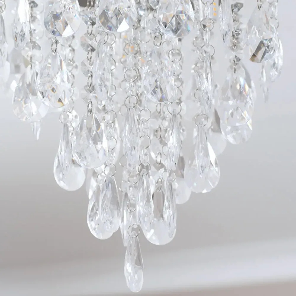 Lara Flush Chandelier LED Ceiling Light - Chrome, Acrylic