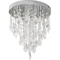 Lara Flush Chandelier LED Ceiling Light - Chrome, Acrylic