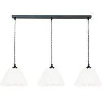 Lauren 3 Drop Bar Ceiling Pendant Light - Black, White