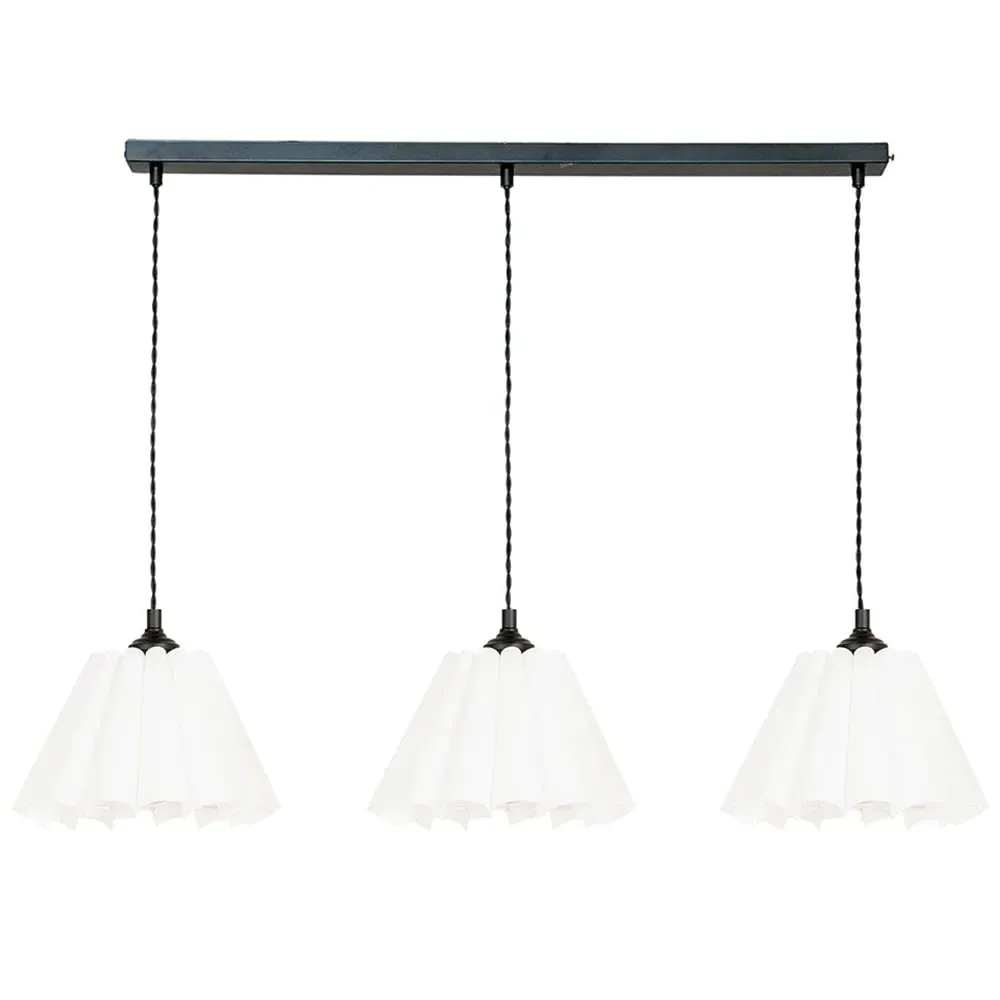 Lauren 3 Drop Bar Ceiling Pendant Light - Black, White image
