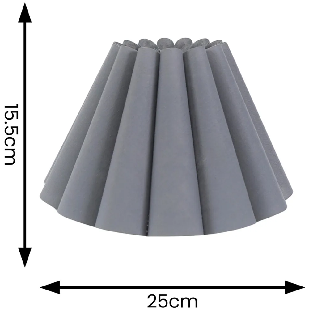 Lauren Pleated Scallop Lamp Shade - Grey, Linen-Look