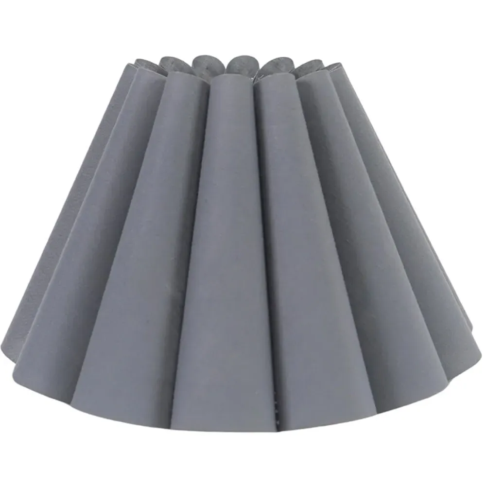 Lauren Pleated Scallop Lamp Shade - Grey, Linen-Look image