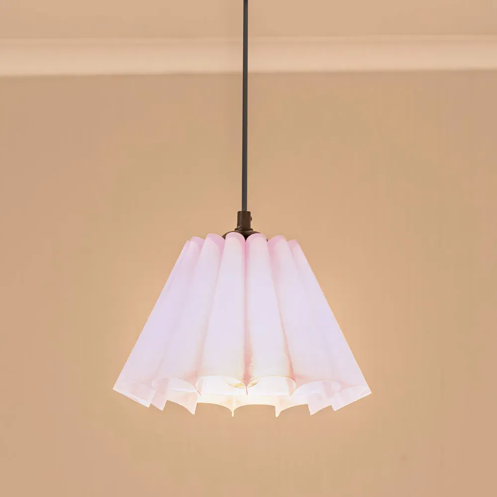 Lauren Pleated Scallop Lamp Shade - Lilac, Linen-Look