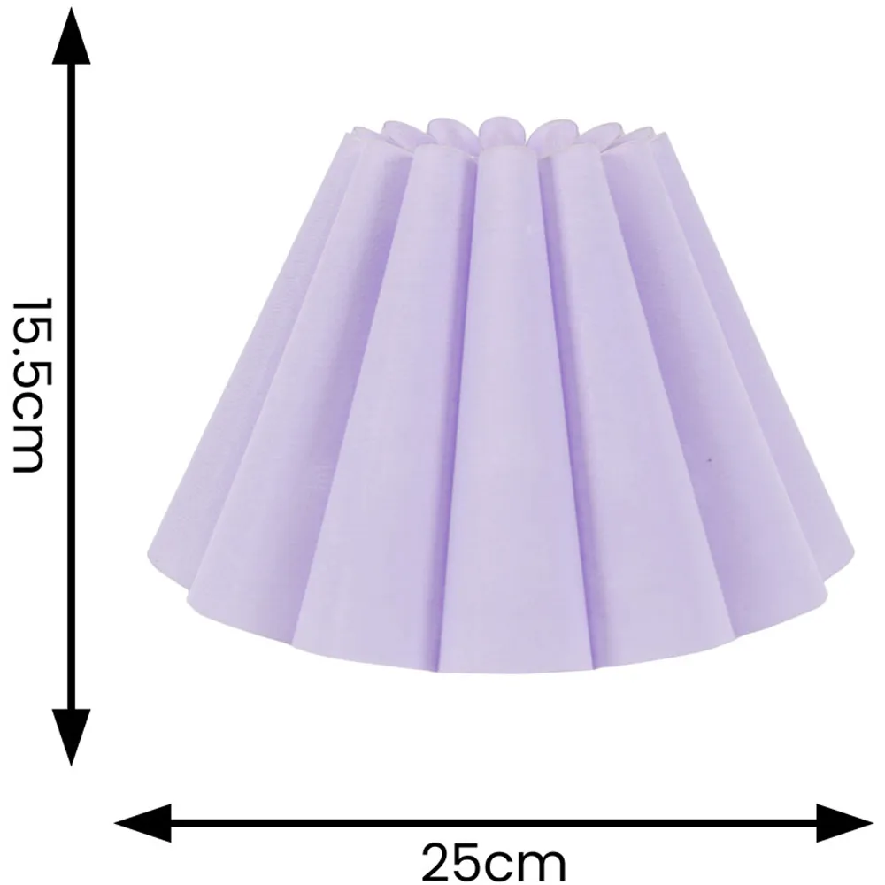 Lauren Pleated Scallop Lamp Shade - Lilac, Linen-Look