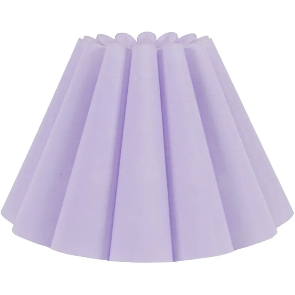 Lauren Pleated Scallop Lamp Shade - Lilac, Linen-Look