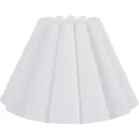 Lauren Pleated Scallop Lamp Shade - White, Linen-Look