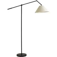 Layla Adjustable Floor Lamp with Linen Shade - Black