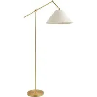 Layla Adjustable Floor Lamp with Linen Shade - Gold
